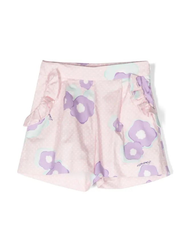 Simonetta Simonetta ラッフルディテール花柄プリントショートパンツの商品画像
