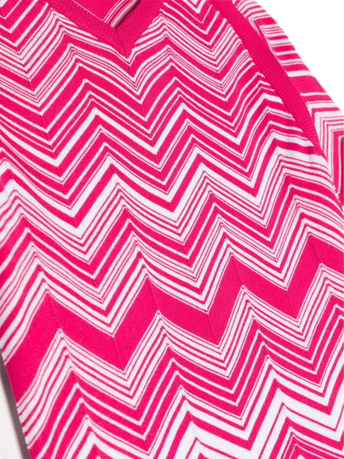 Missoni Kids ラグランスリーブ ジグザグニットドレス - ピンク - 画像3