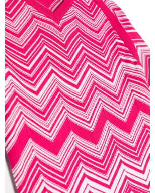 Missoni Kids ラグランスリーブ ジグザグニットドレス - ピンク - サムネイル3