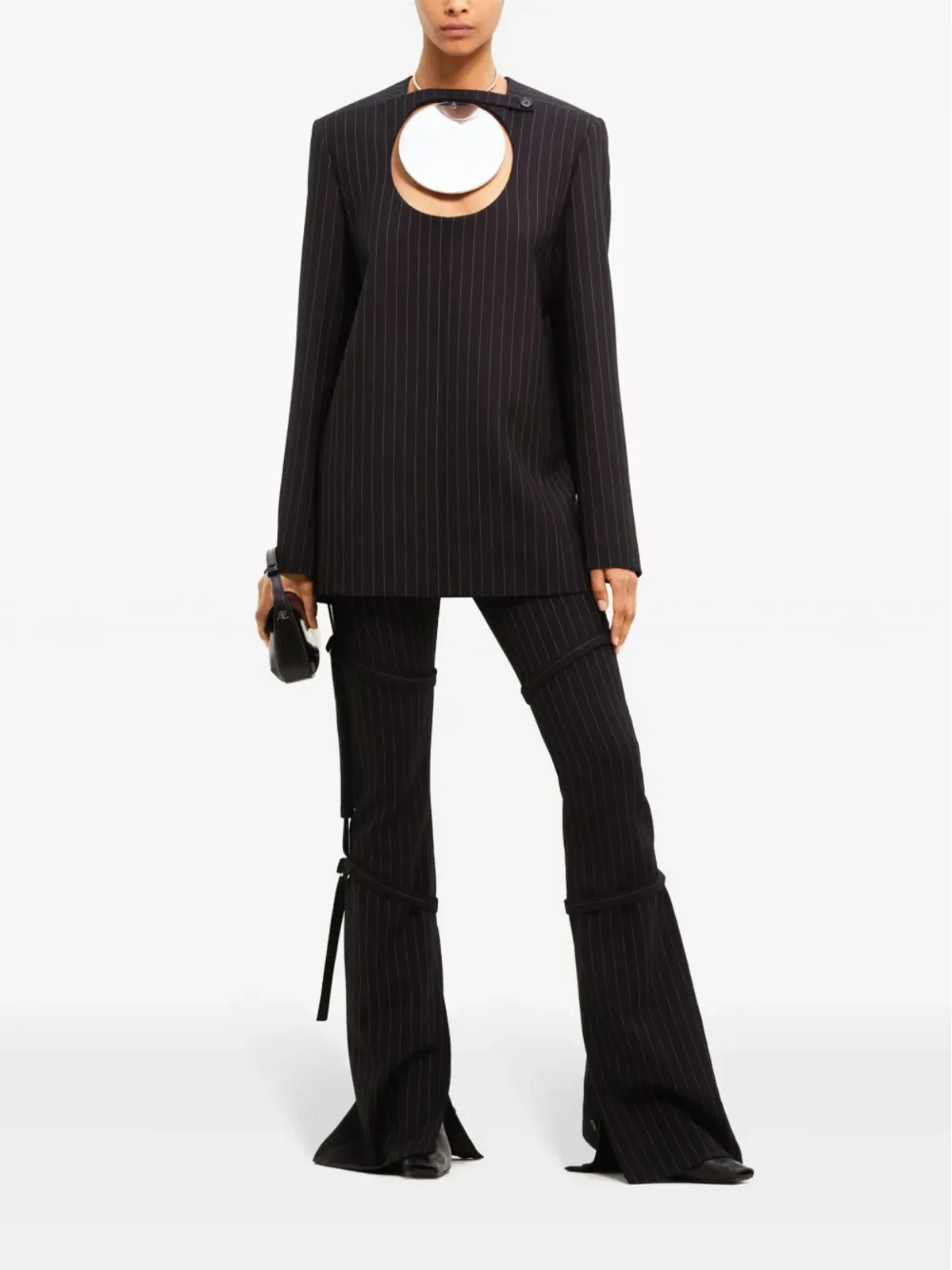 Courrèges ピンストライプ カットアウト ブレザー - 画像2