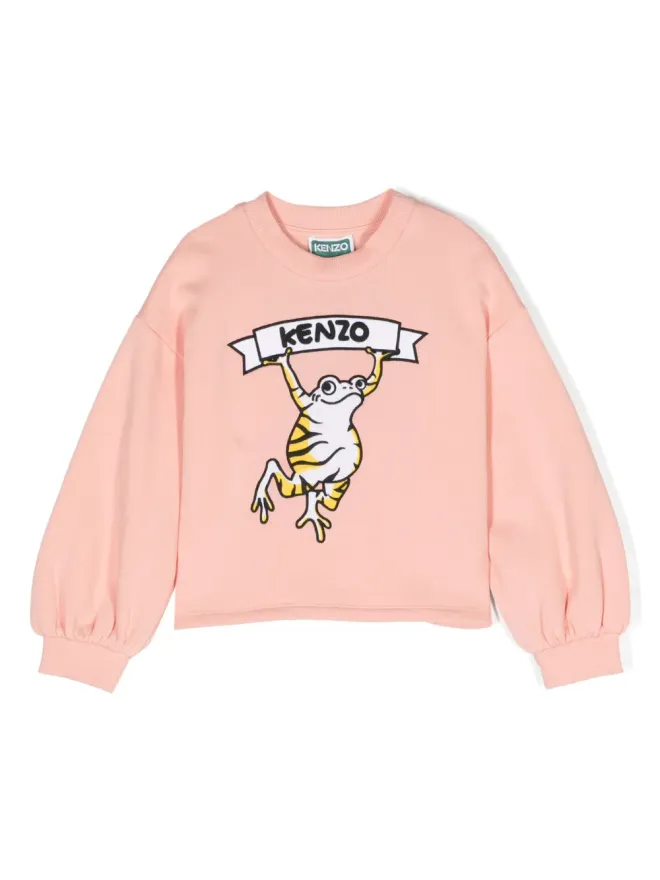 Kenzo Kids Kenzo Kids パリプリント コットン スウェットシャツ ピンクの商品画像