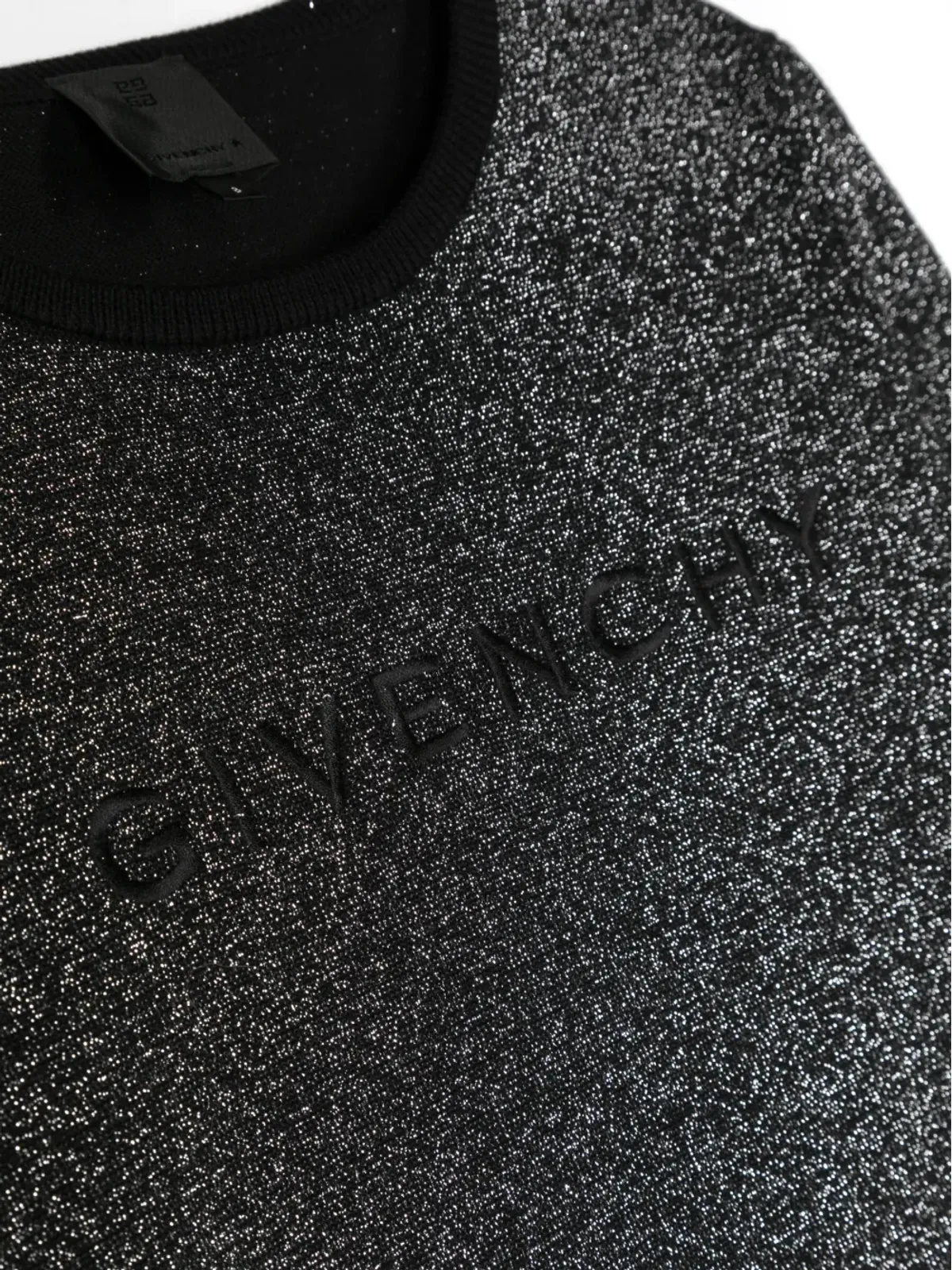 Givenchy Kids ロゴ刺繍メタリックドレス - ブラック - 画像3