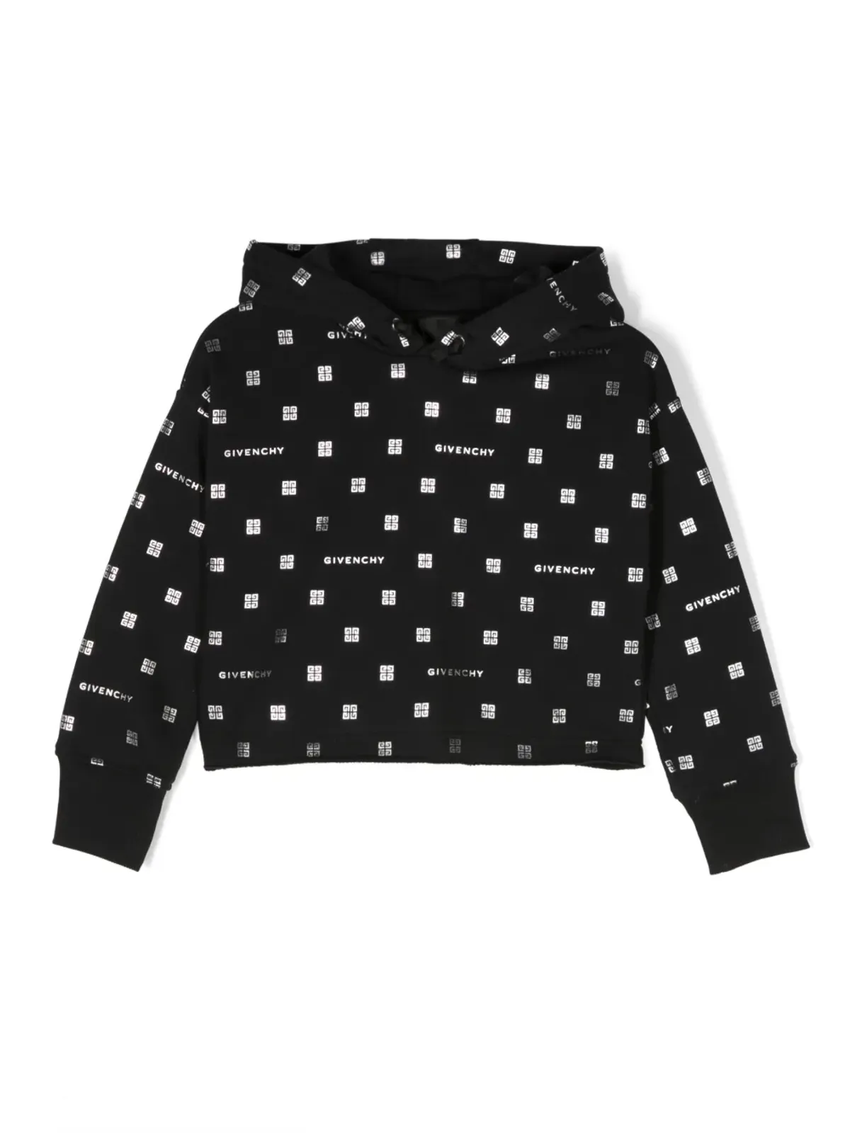 Givenchy Kids モノグラムプリント ドローストリングフーディー - ブラック - 画像1