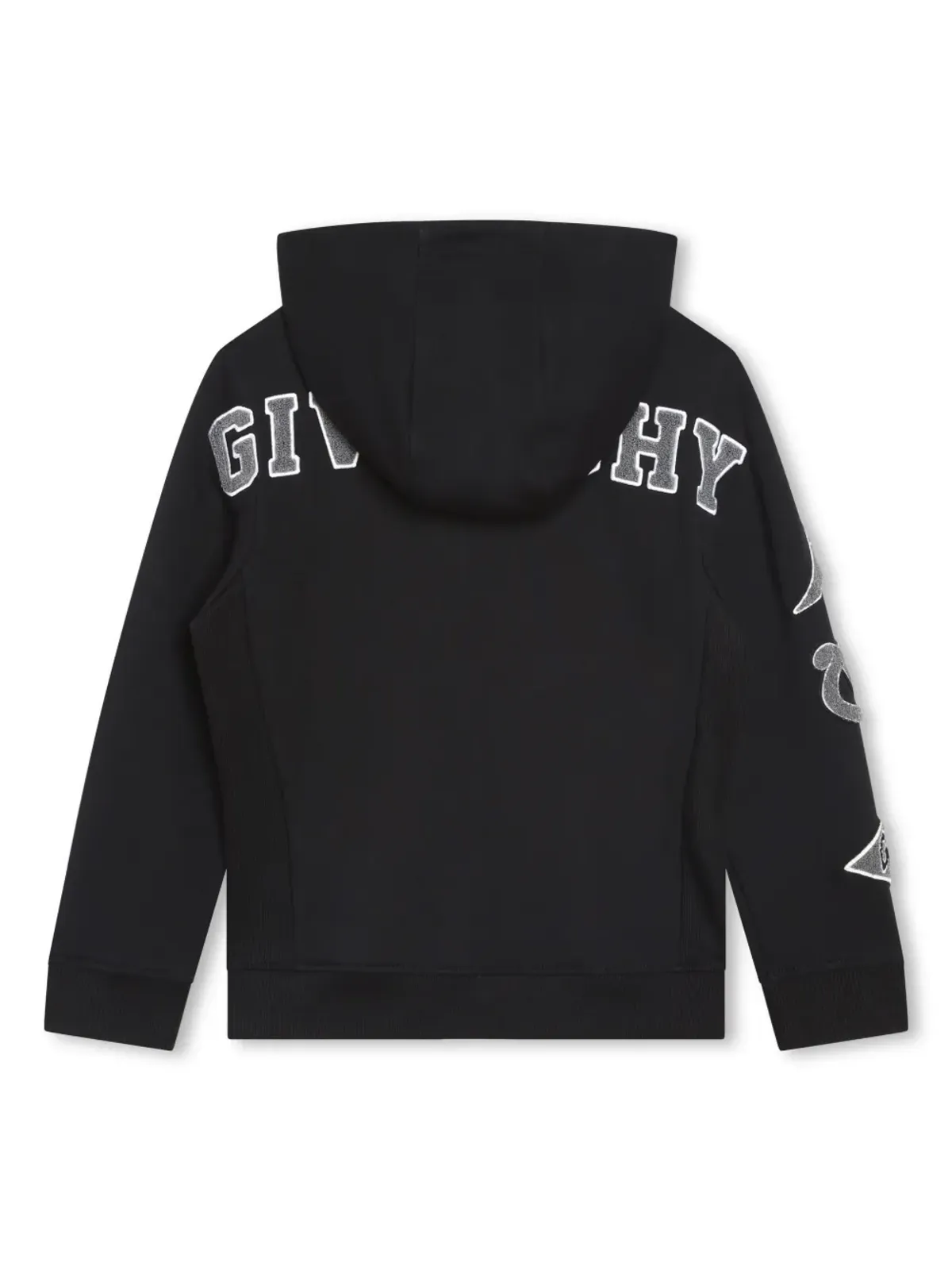 Givenchy Kids ロゴ刺繍ジップアップフーディー - ブラック - 画像2