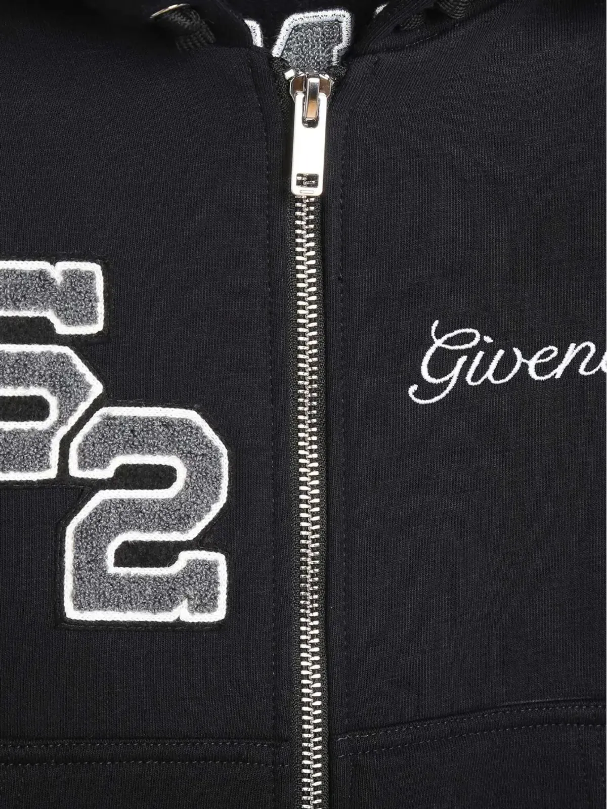 Givenchy Kids ロゴ刺繍ジップアップフーディー - ブラック - 画像3