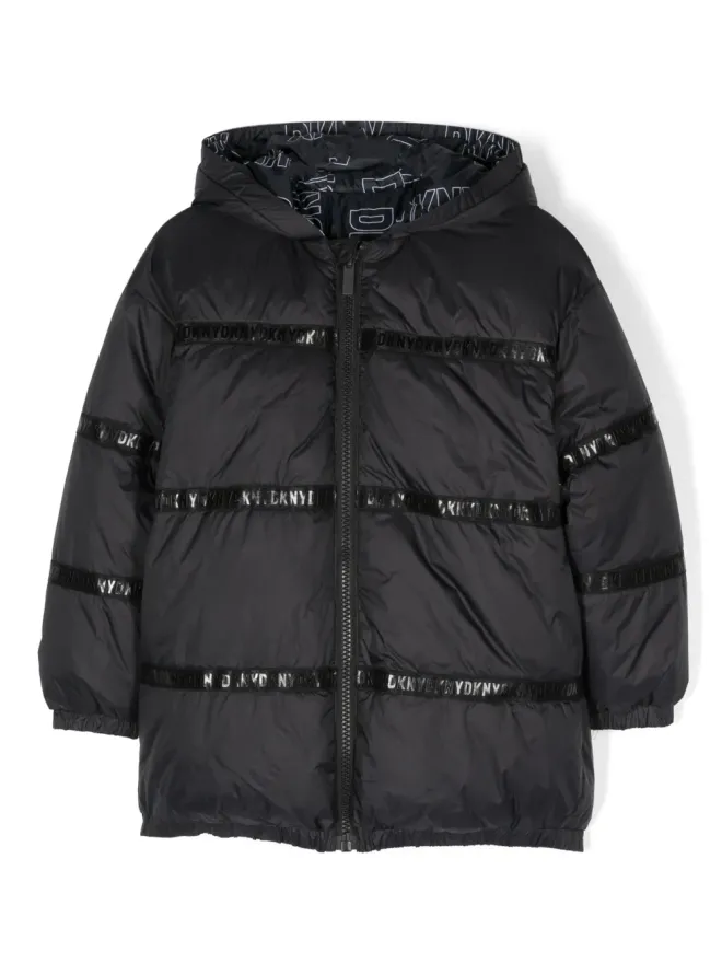 Dkny Kids Dkny Kids ロゴプリントのリバーシブル中綿ジャケット - ブラックの商品画像