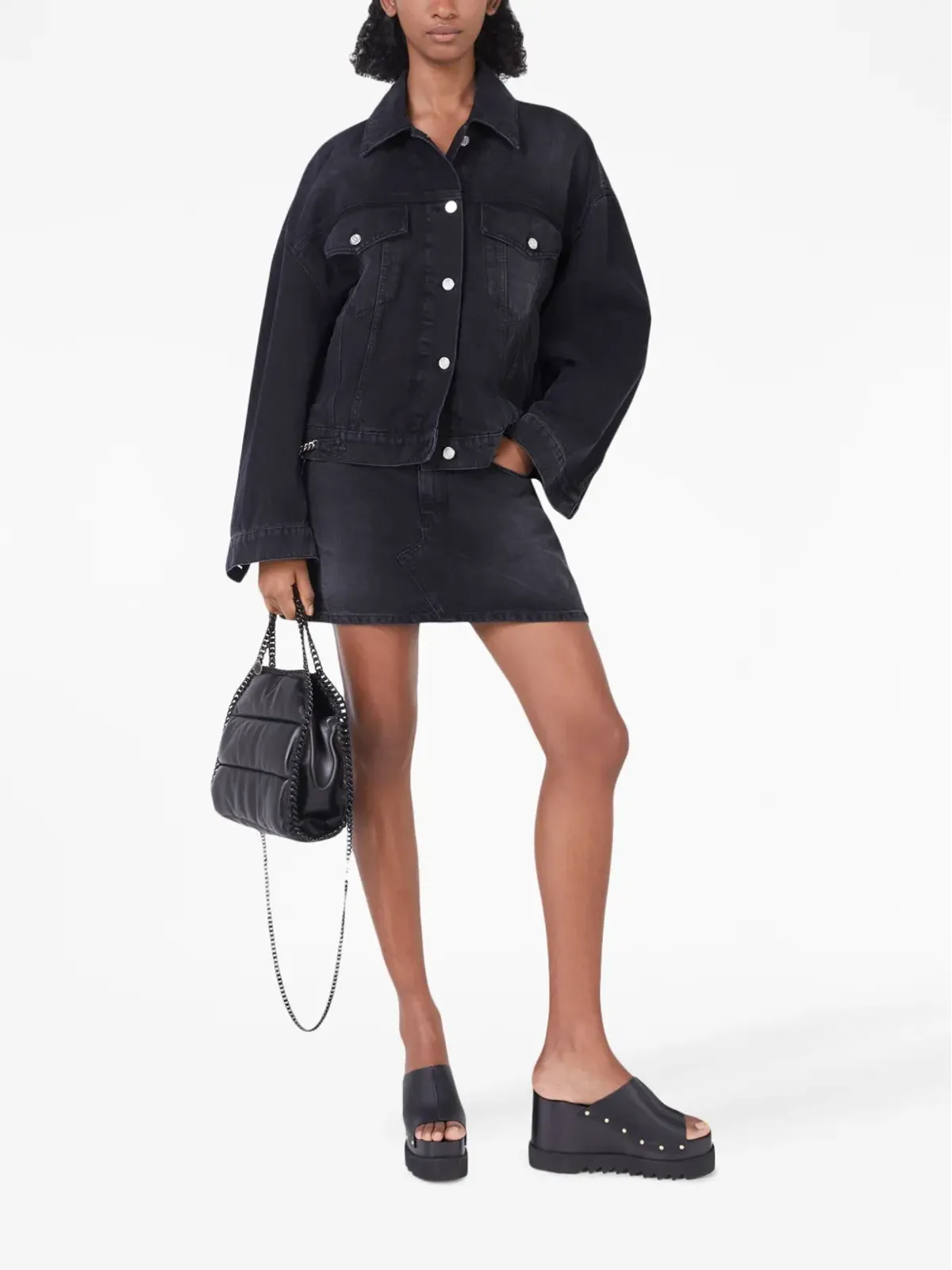 Stella McCartney ファラベラ デニム ミニスカート - ブラック - 画像2