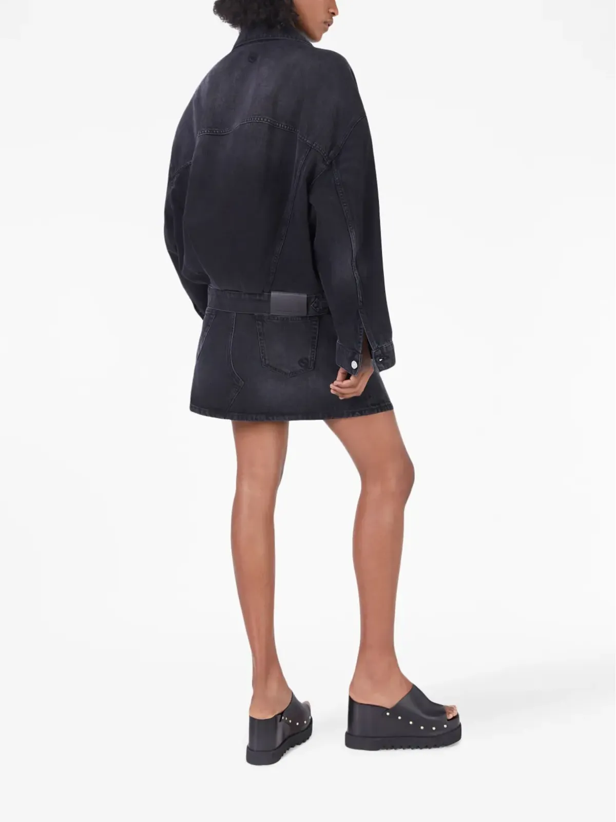 Stella McCartney ファラベラ デニム ミニスカート - ブラック - 画像3