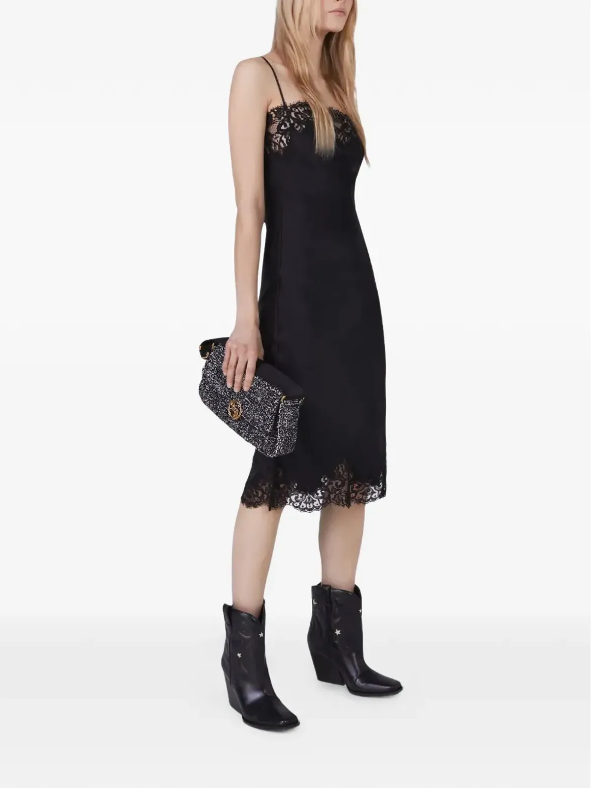 Stella McCartney ギュピエールレーストリム ミディドレス - ブラック - 画像2