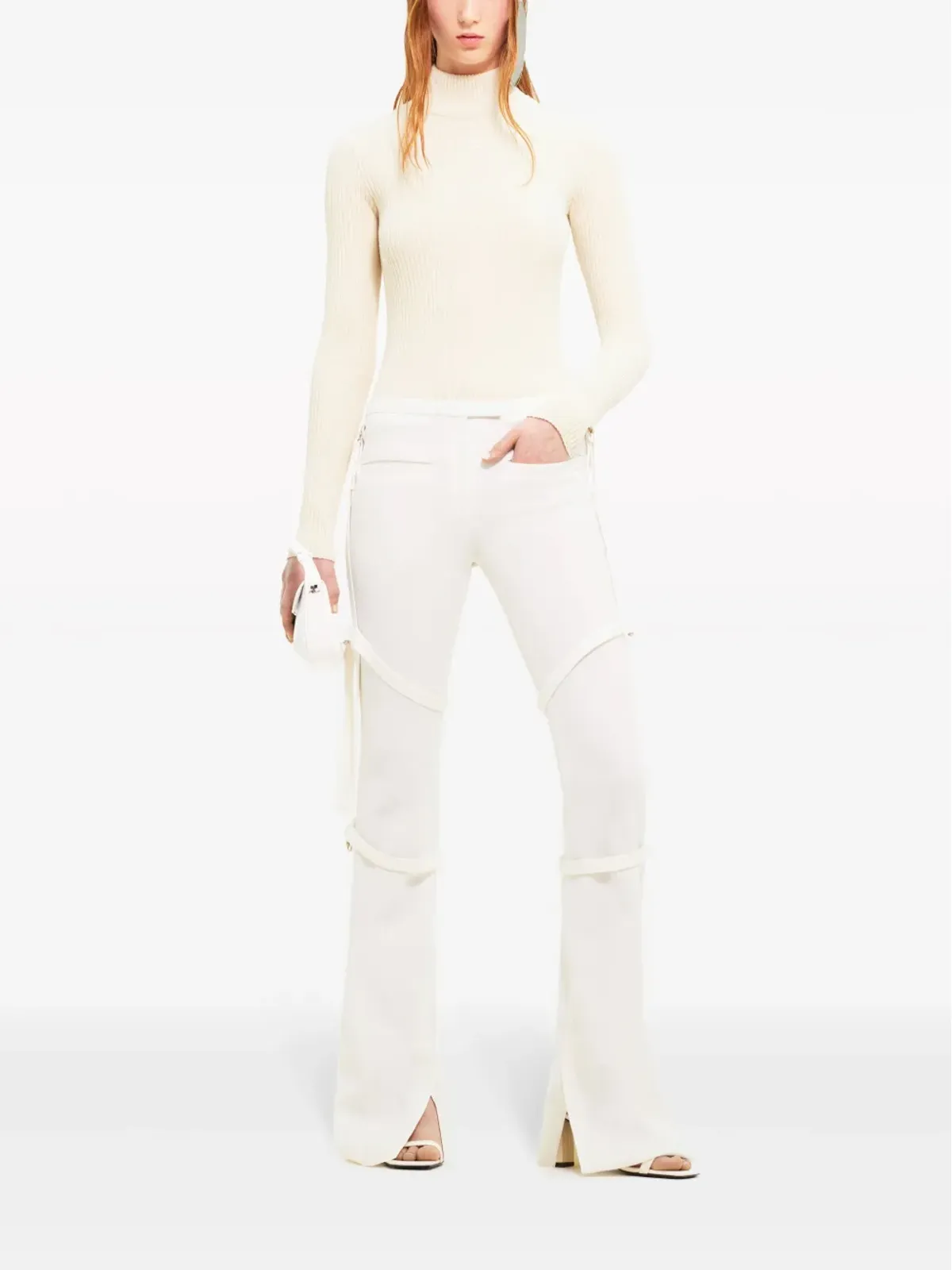 Courrèges リディション リブ編みセーター - ニュートラルカラー - 画像2