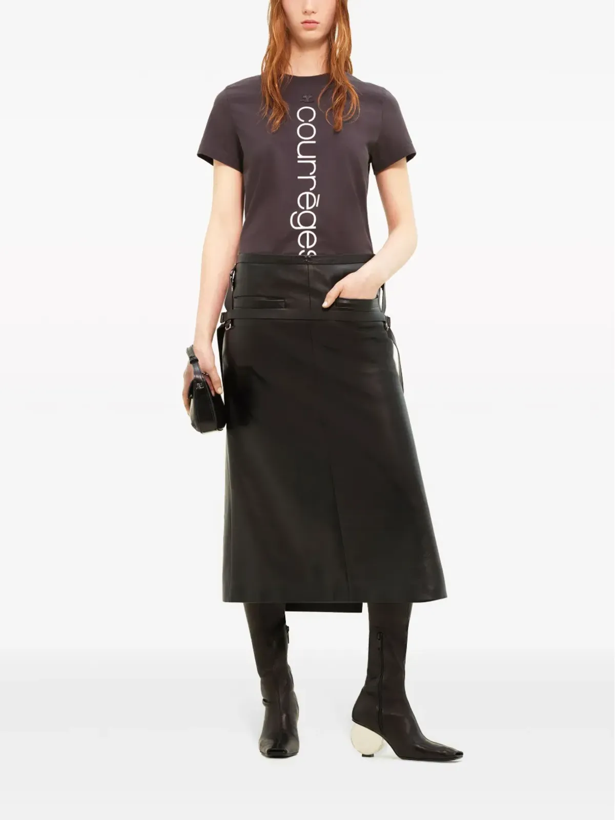Courrèges ロゴプリント オーガニックコットンTシャツ - 画像2