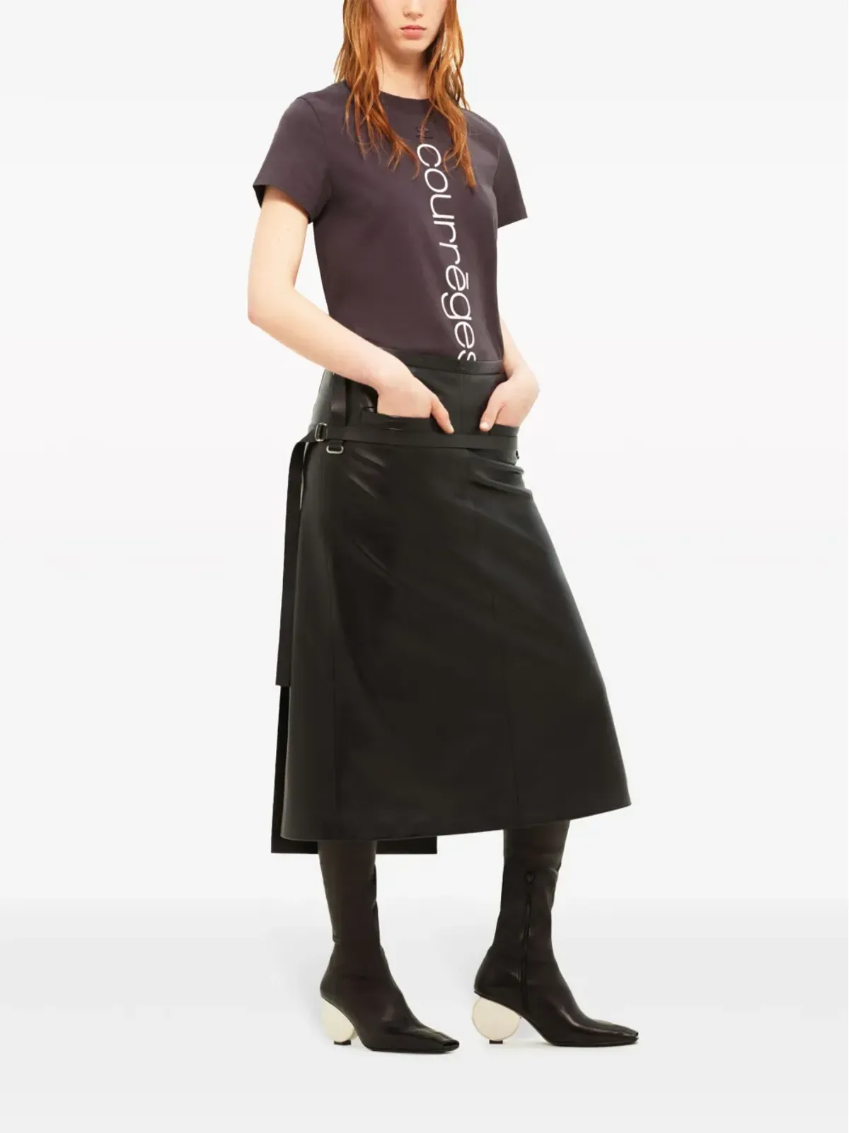 Courrèges ロゴプリント オーガニックコットンTシャツ - 画像3