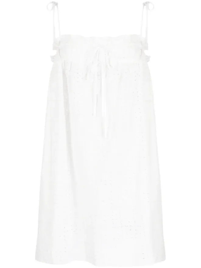 Ganni GANNI ブロderie-anglaise コットン ミニドレスの商品画像