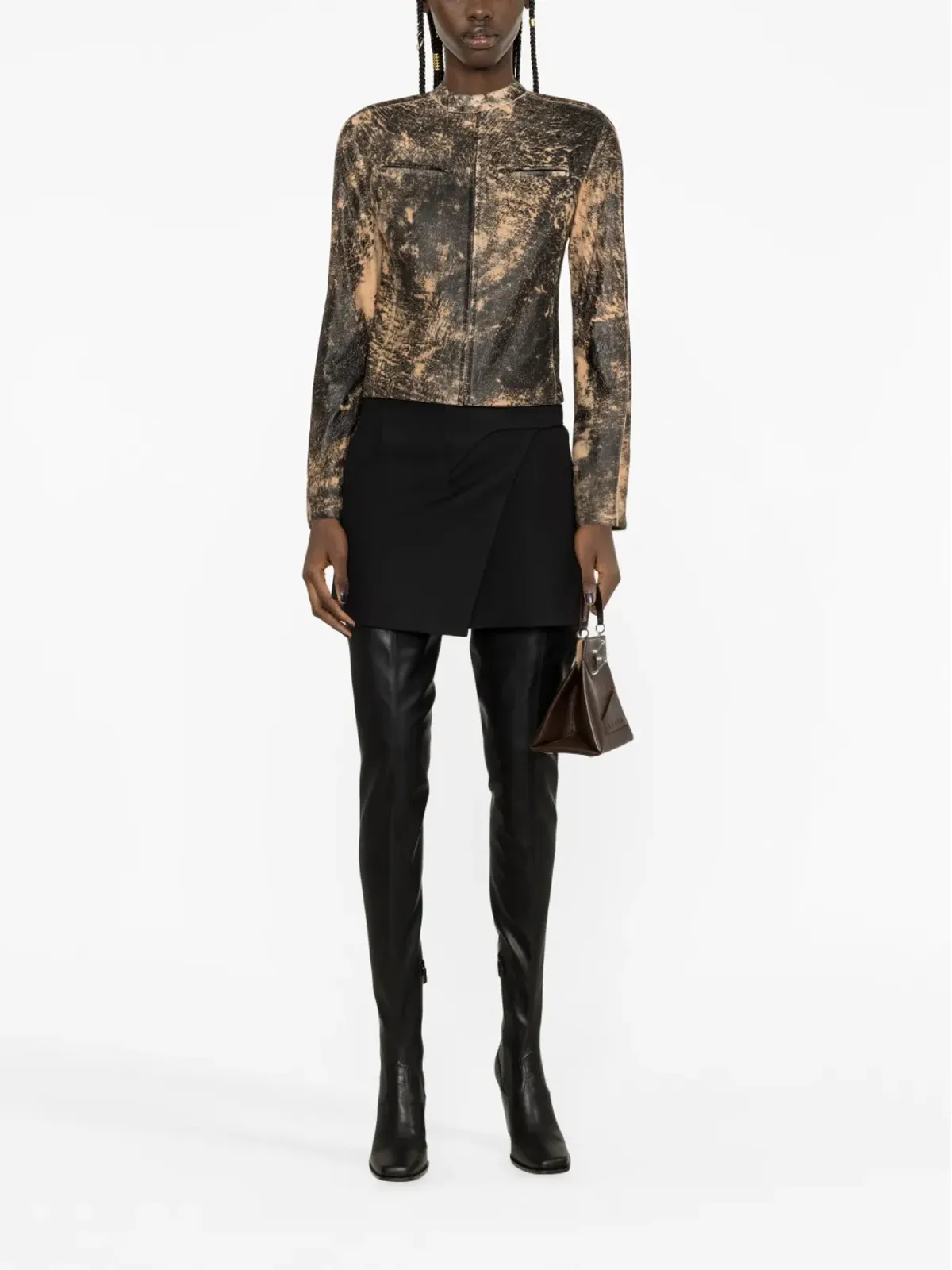 Acne Studios ダメージ加工レザージャケット - 画像2