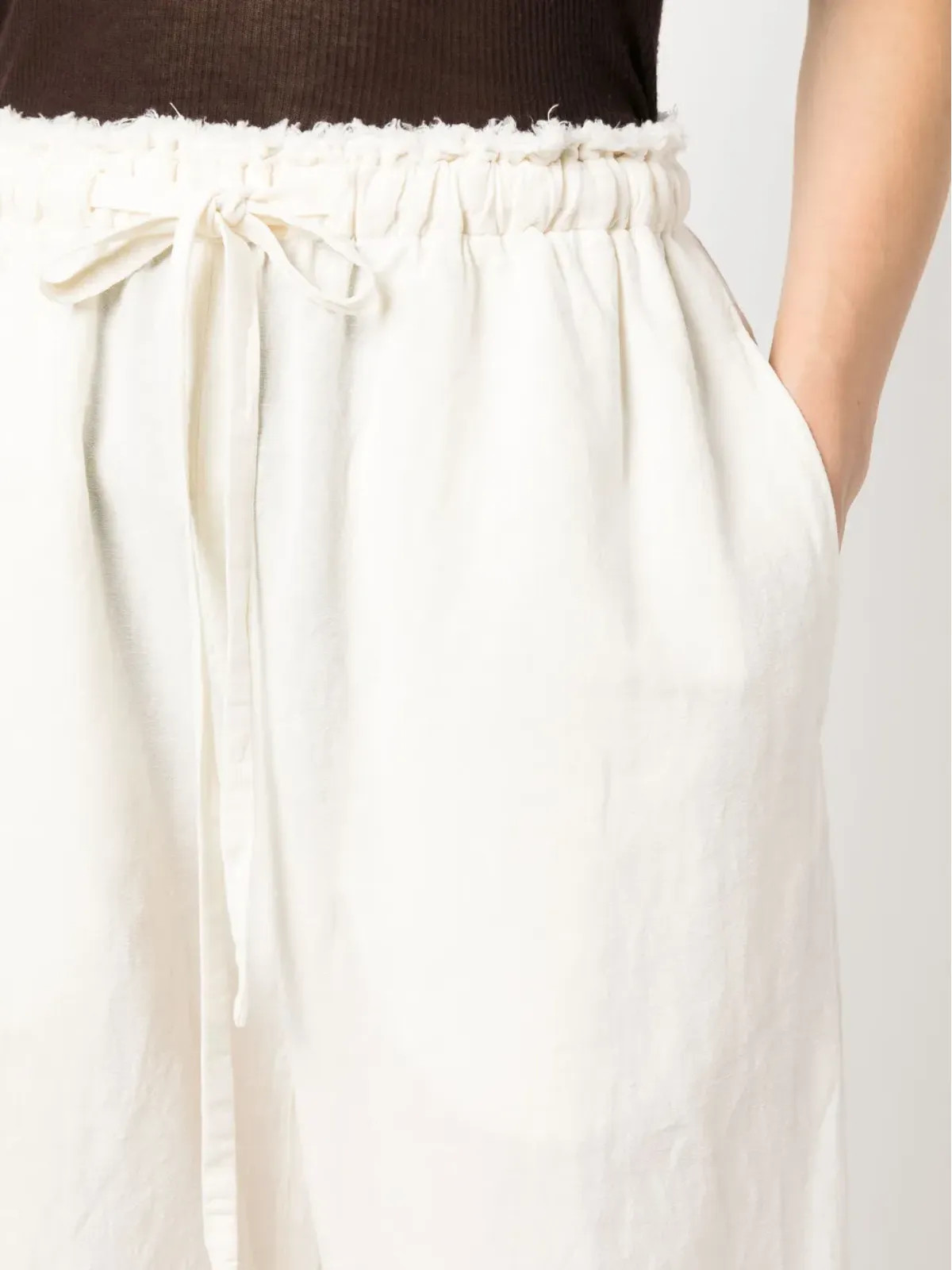 Acne Studios ドローストリングディテール Palazzoパンツ - White - 画像5