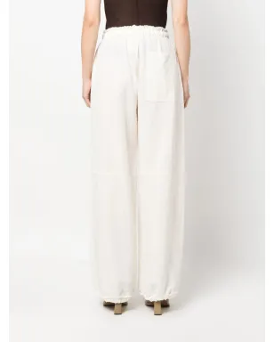 Acne Studios ドローストリングディテール Palazzoパンツ - White - サムネイル4