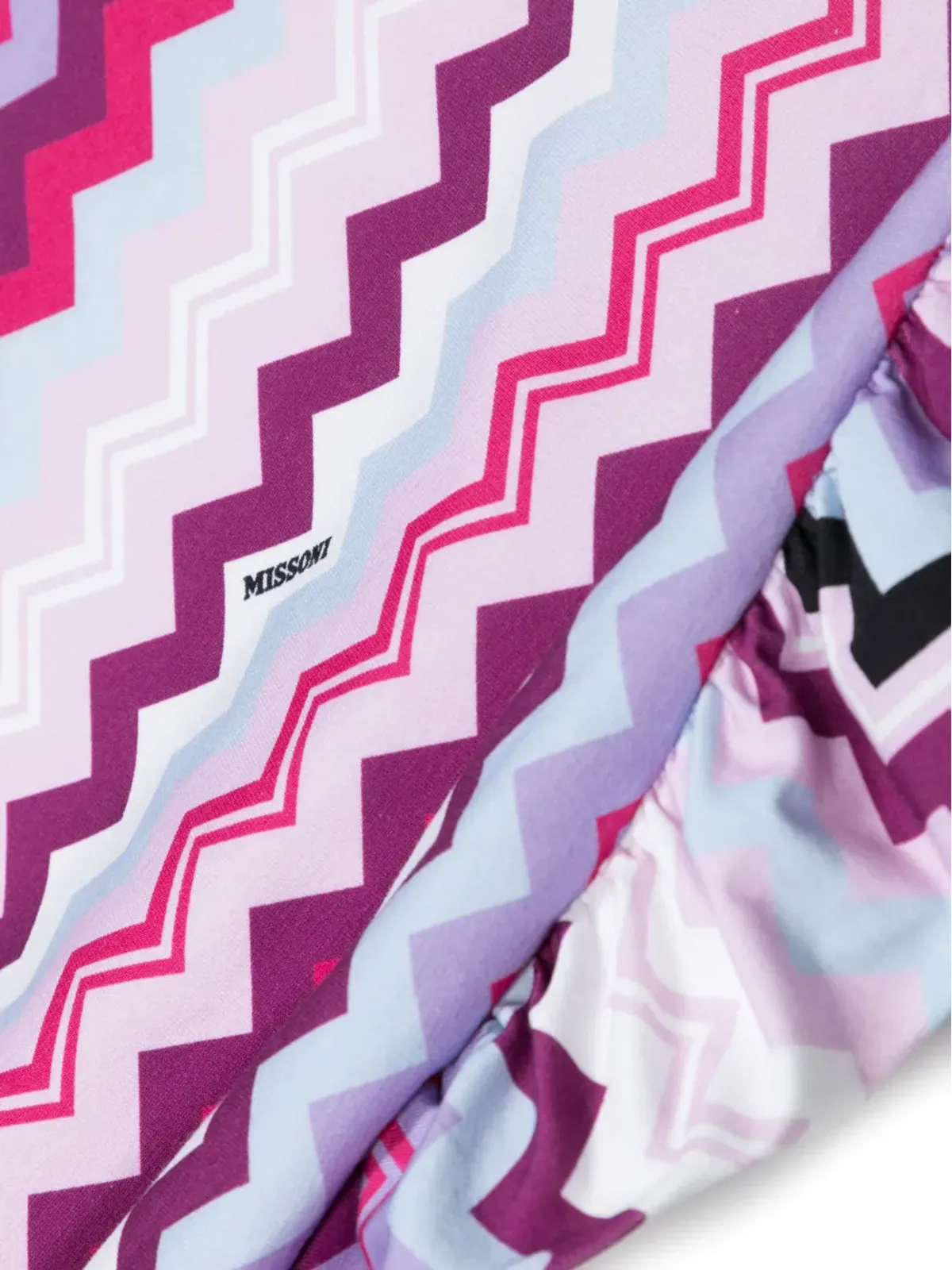 Missoni Kids ジグザグ柄ストレッチコットンドレス - パープル - 画像3
