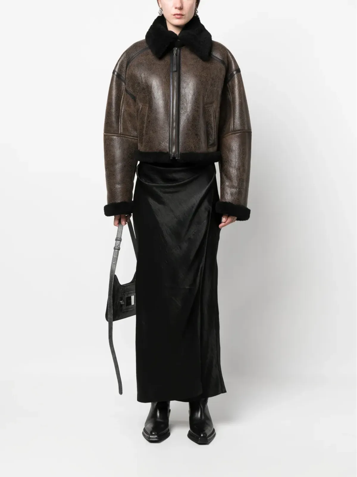 Acne Studios シアリングトリムレザージャケット - 画像2