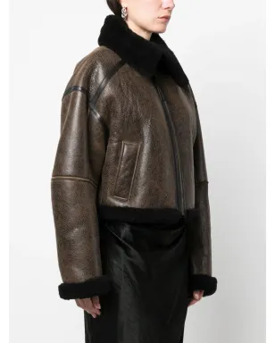 Acne Studios シアリングトリムレザージャケット - サムネイル3