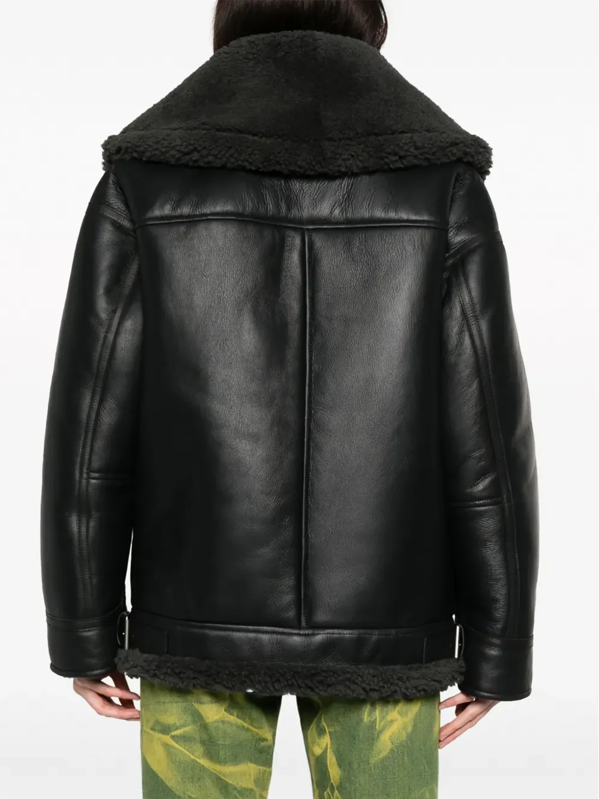 Acne Studios シアーリングライニング レザーバイカージャケット - 画像4