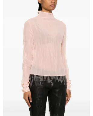 Acne Studios クリンクル加工の半透けブラウス - ピンク - サムネイル3