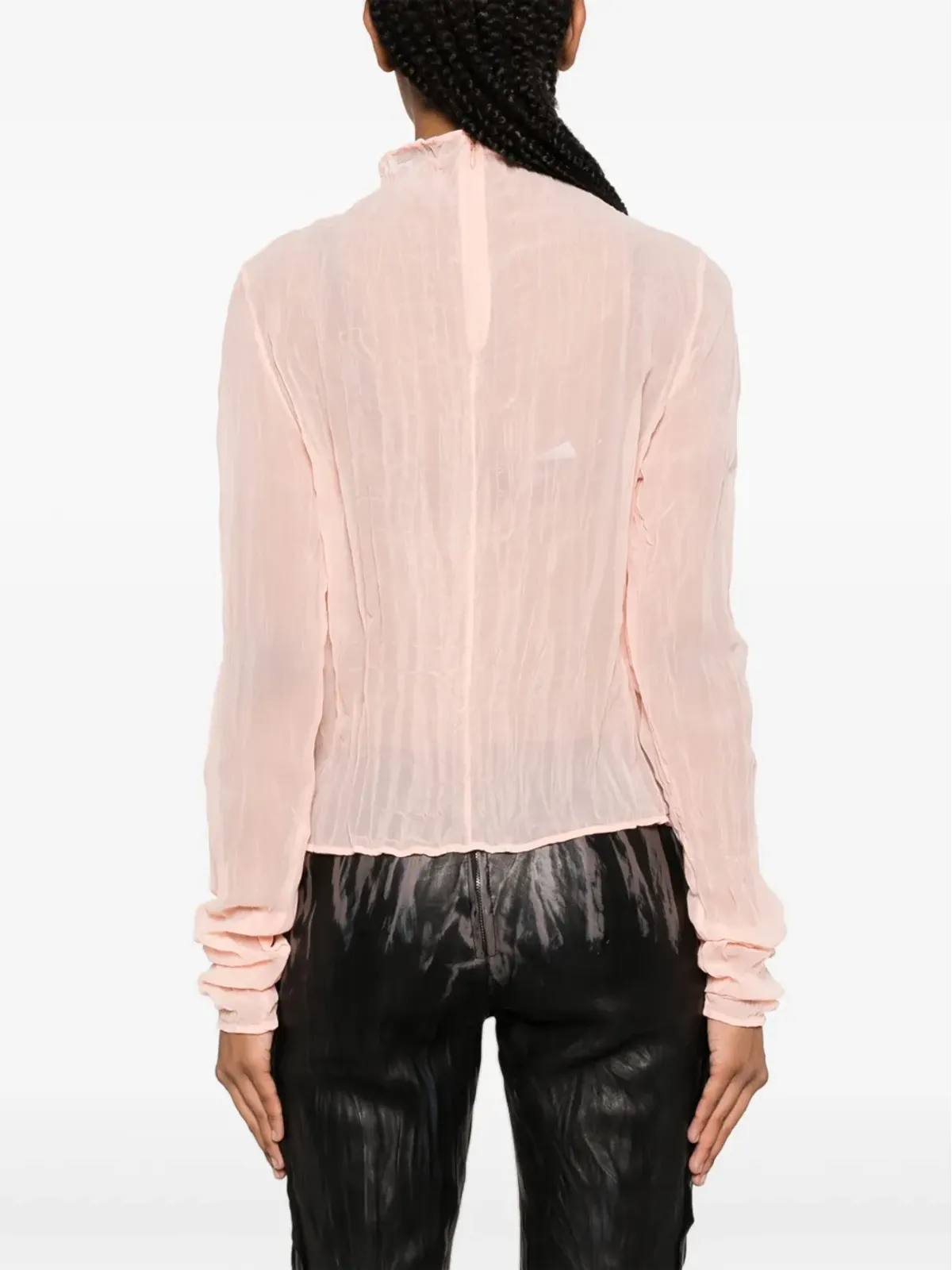 Acne Studios クリンクル加工の半透けブラウス - ピンク - 画像4
