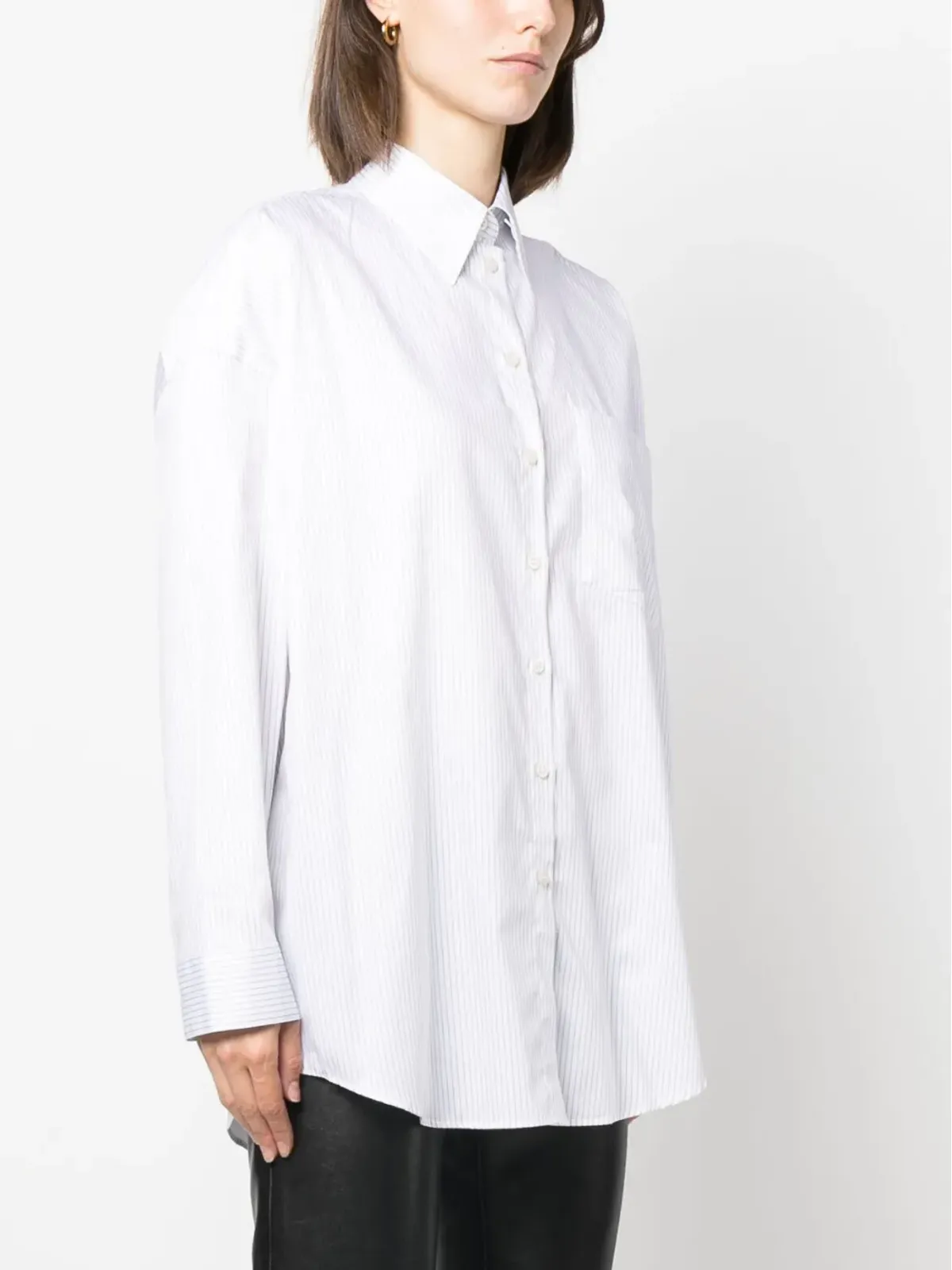Acne Studios striped pocket shirt - White - 画像3
