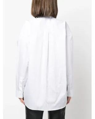 Acne Studios striped pocket shirt - White - サムネイル4