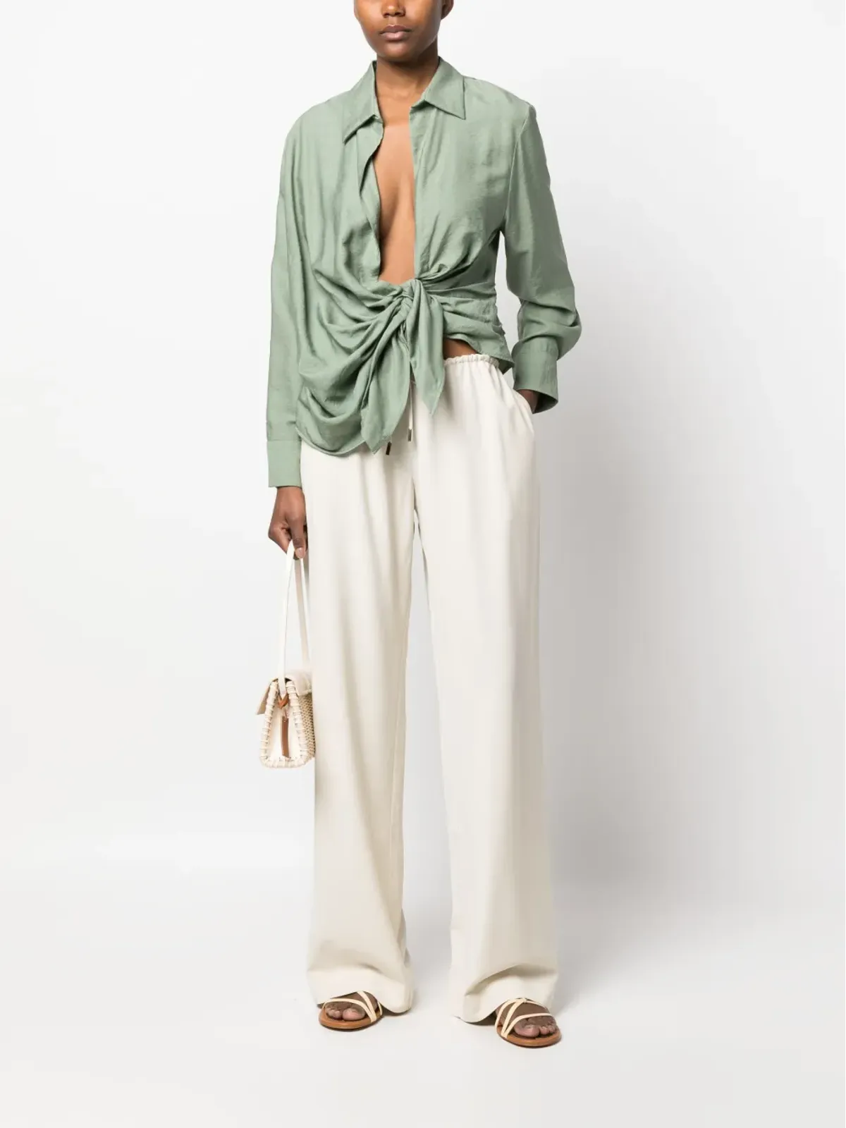 Jacquemus Le pantalon Mentalo wide-leg trousers - Neutrals - 画像2