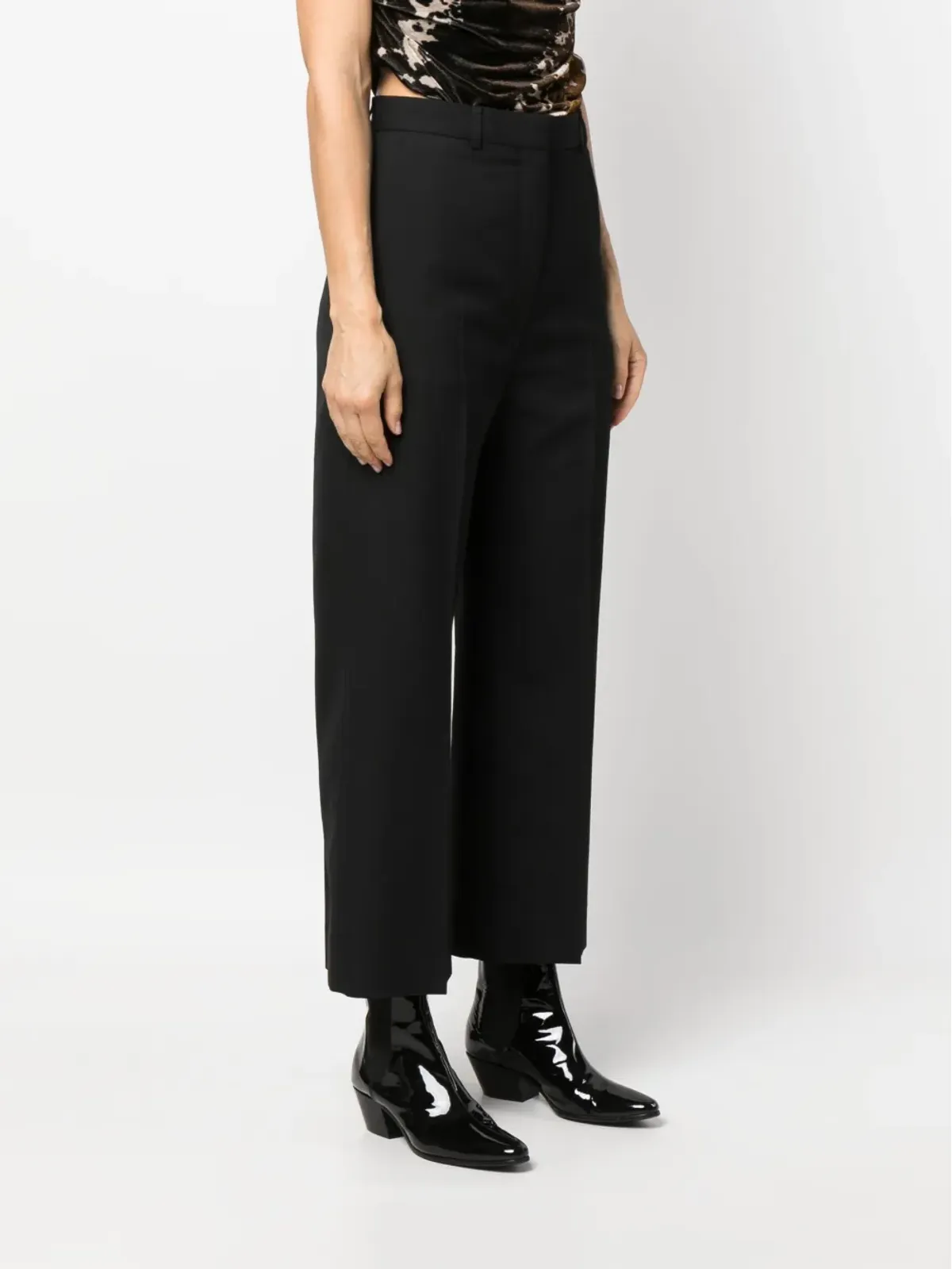 Acne Studios プレスド・クリース加工 クロップド丈パンツ - 画像3