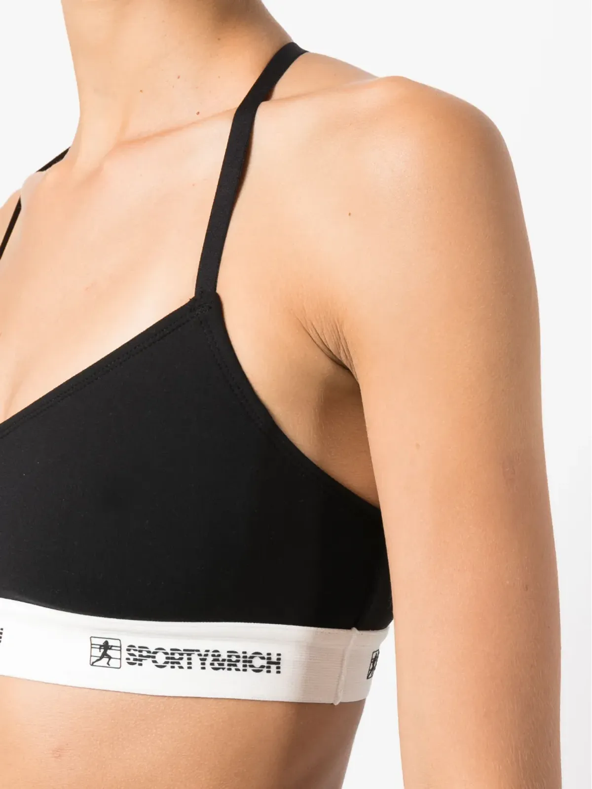 Sporty & Rich ロゴ入りアンダーバンド クロップトップ - 画像5