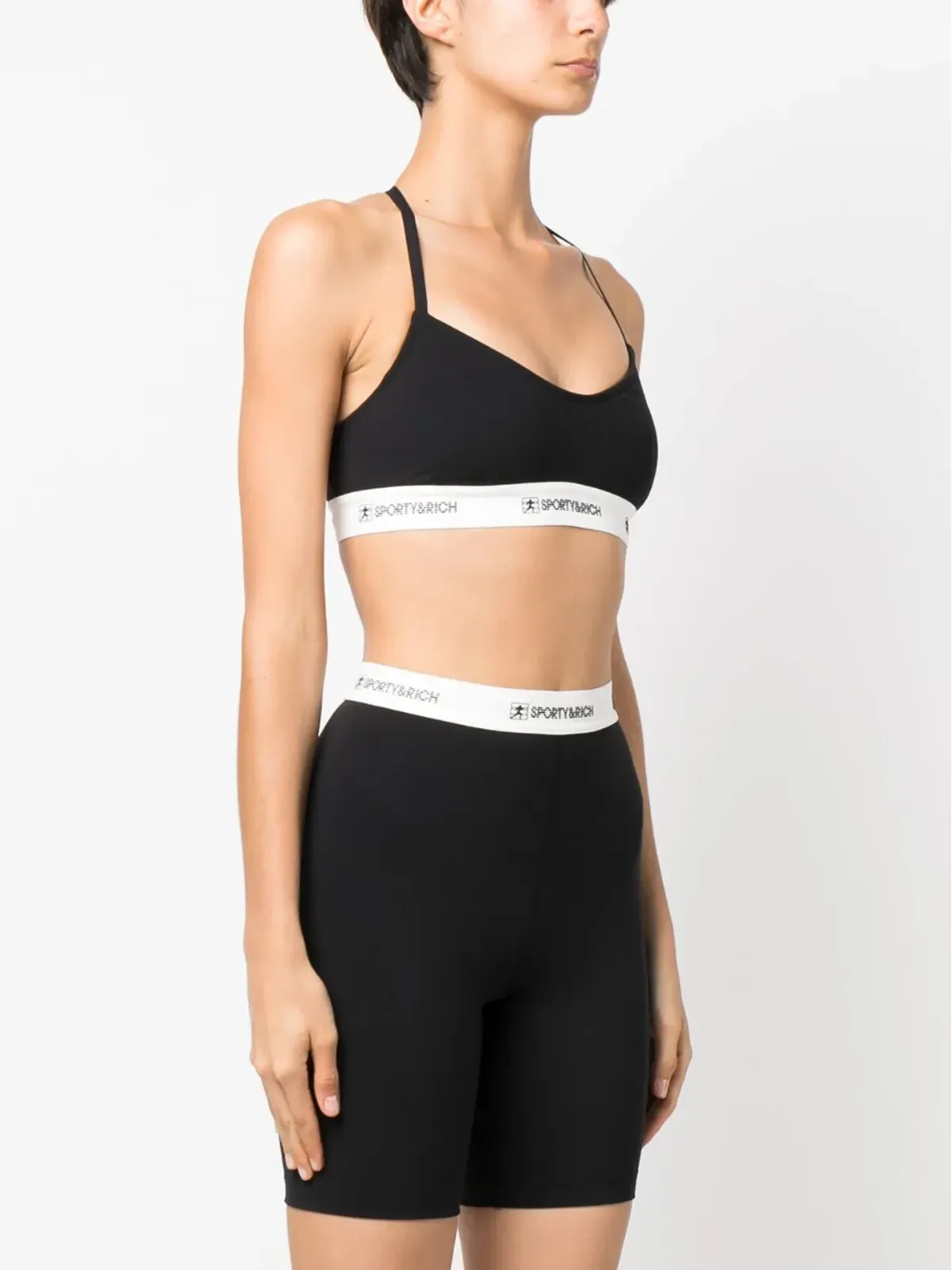 Sporty & Rich ロゴ入りアンダーバンド クロップトップ - 画像3