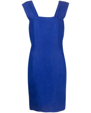Versace Pre-Owned 1970年代 ノースリーブ リネン ドレス - ブルー - サムネイル1