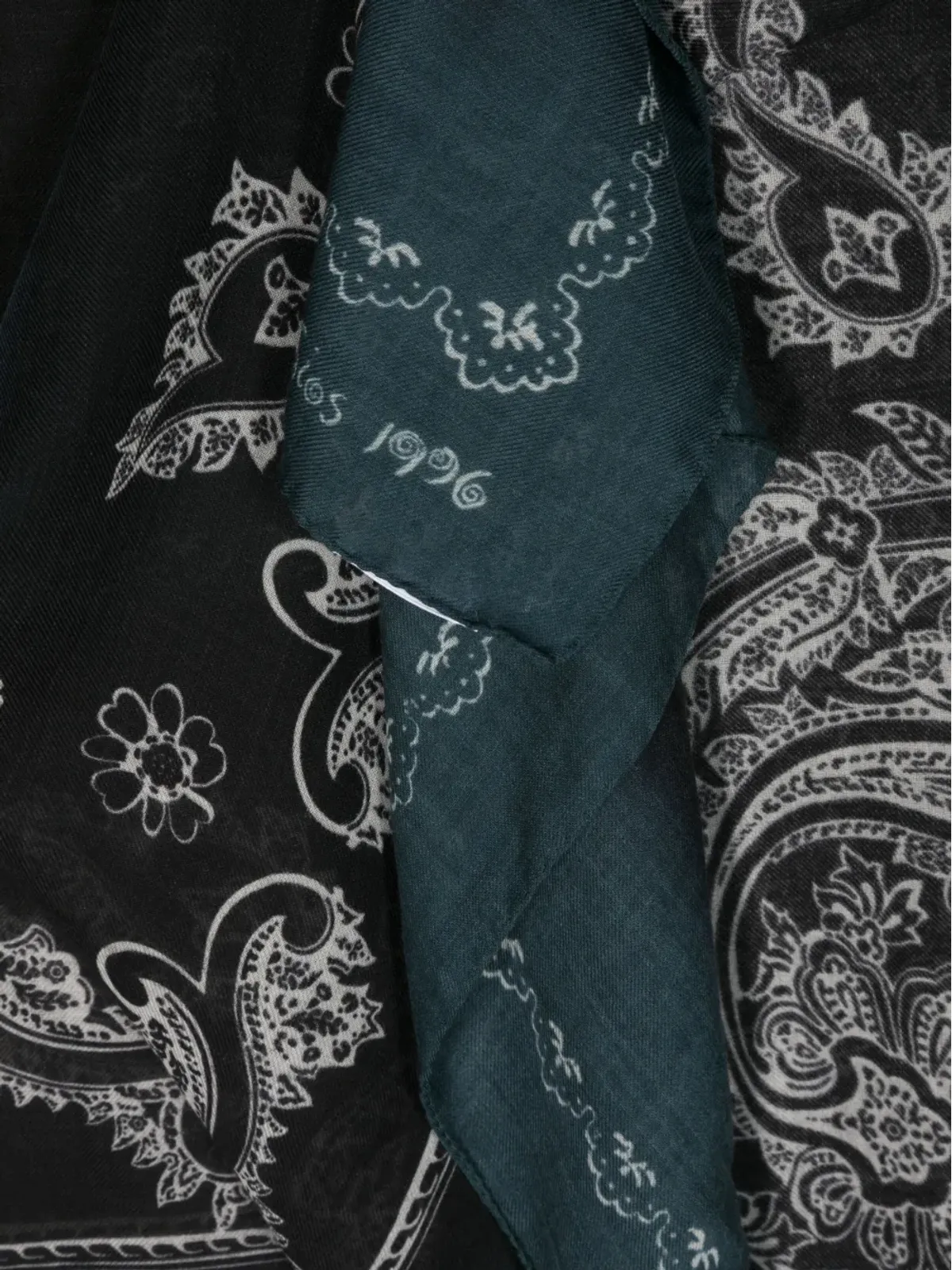 Acne Studios paisley-print wool scarf - Blue - 画像3