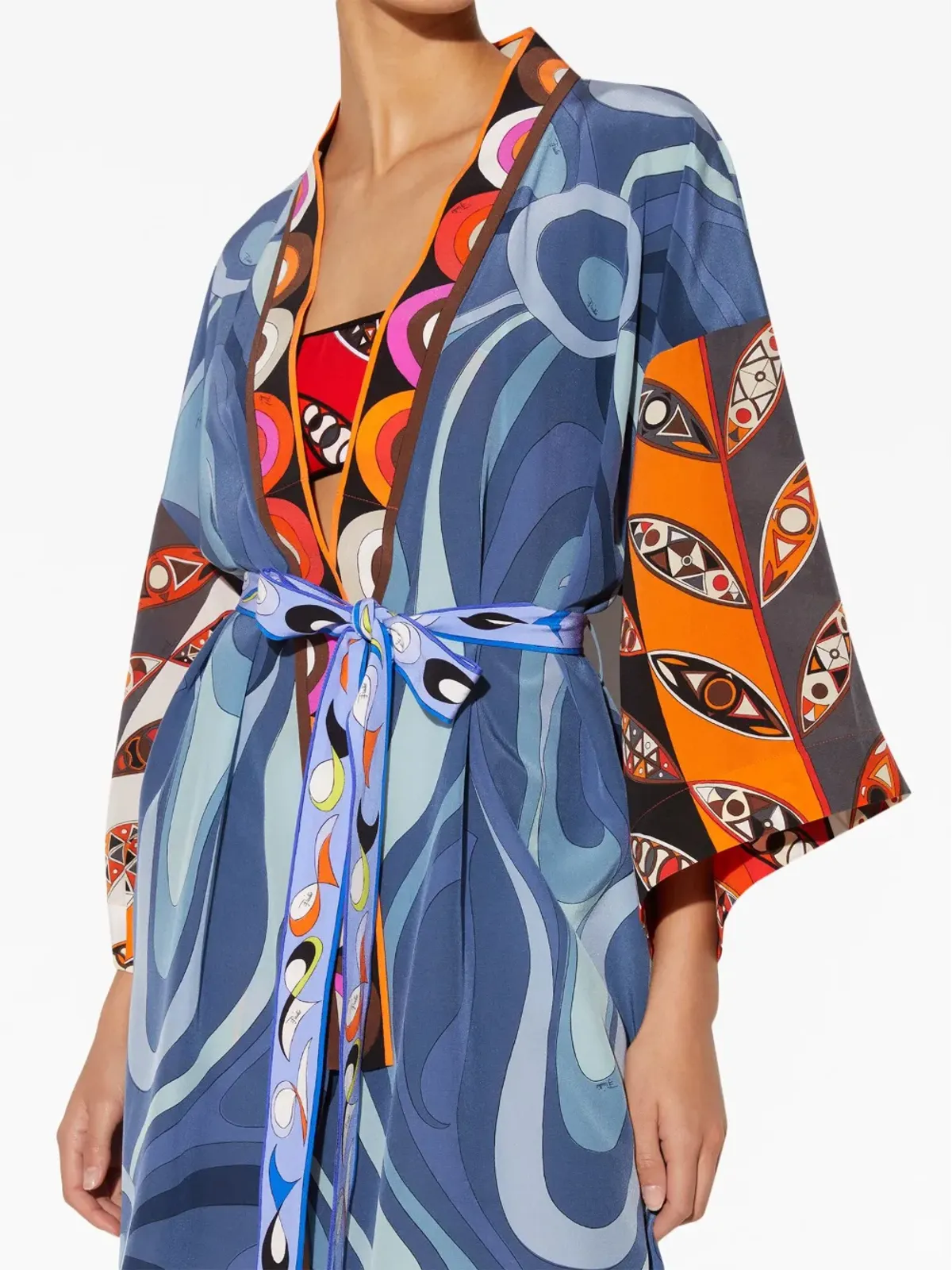 PUCCI グラフィックプリント・シルク ローブ・ミニドレス - 画像5