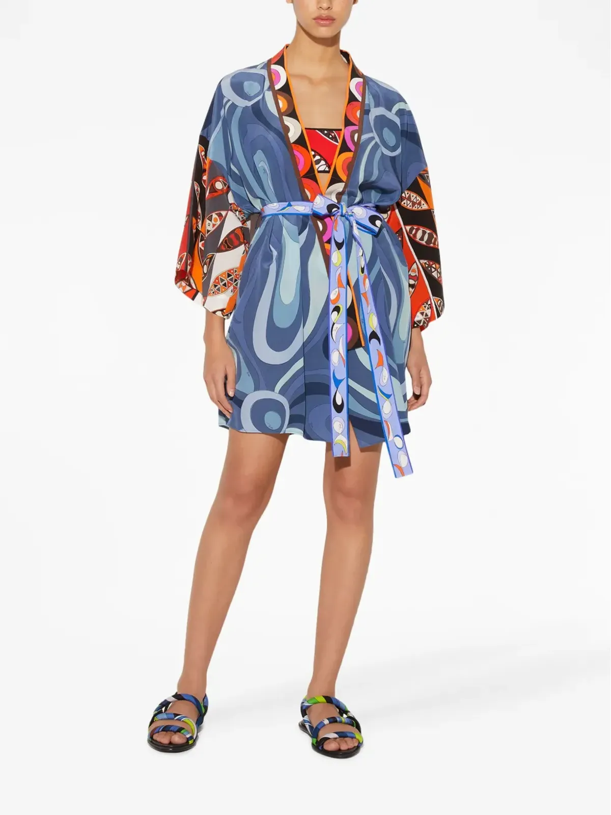 PUCCI グラフィックプリント・シルク ローブ・ミニドレス - 画像2