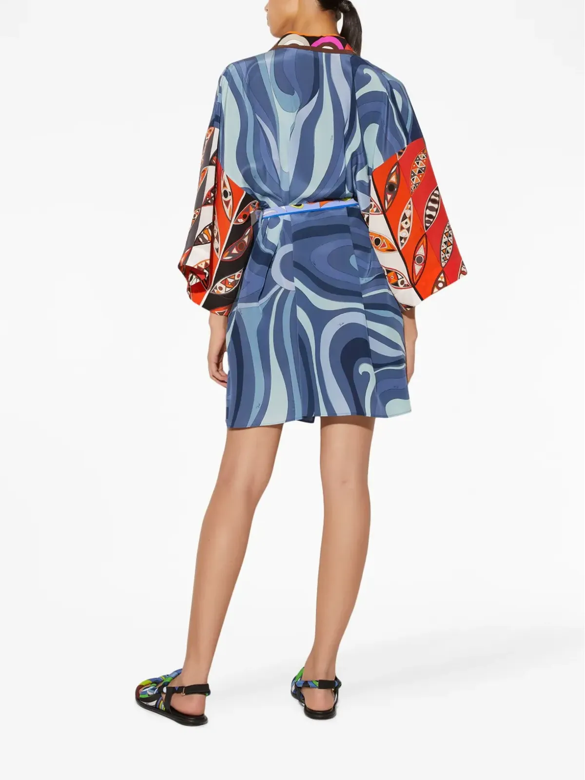 PUCCI グラフィックプリント・シルク ローブ・ミニドレス - 画像3