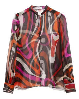 PUCCI 波プリントシルクブラウス - サムネイル1