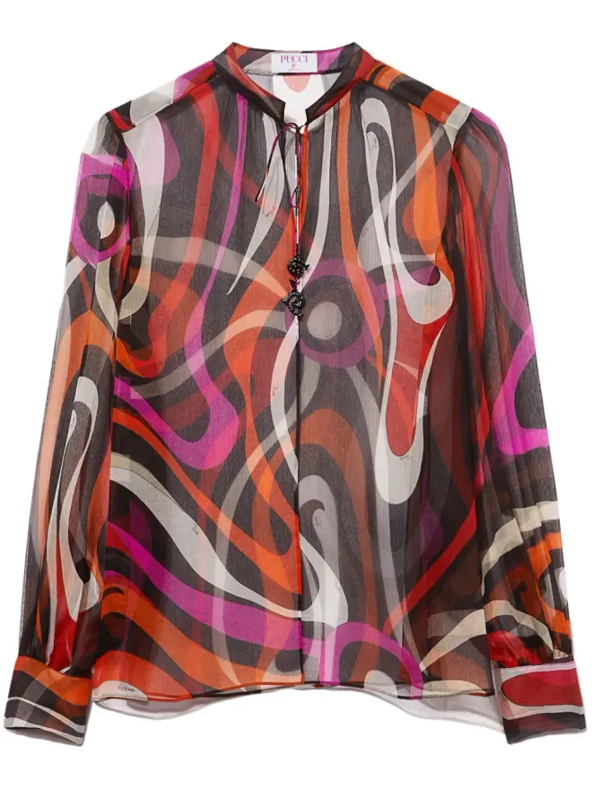 Pucci PUCCI 波プリントシルクブラウスの商品画像