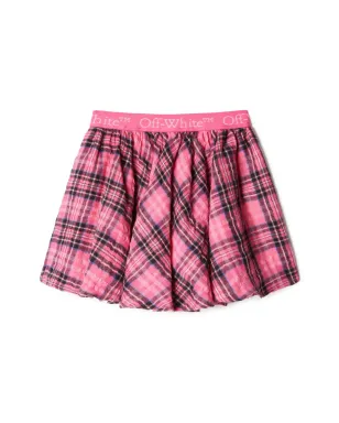 Off-White Kids Bookish ロゴ入りウエストバンド チェック柄ミニスカート - サムネイル1