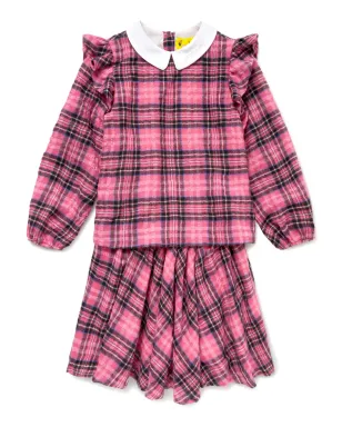 Off-White Kids Bookish ロゴ入りウエストバンド チェック柄ミニスカート - サムネイル4
