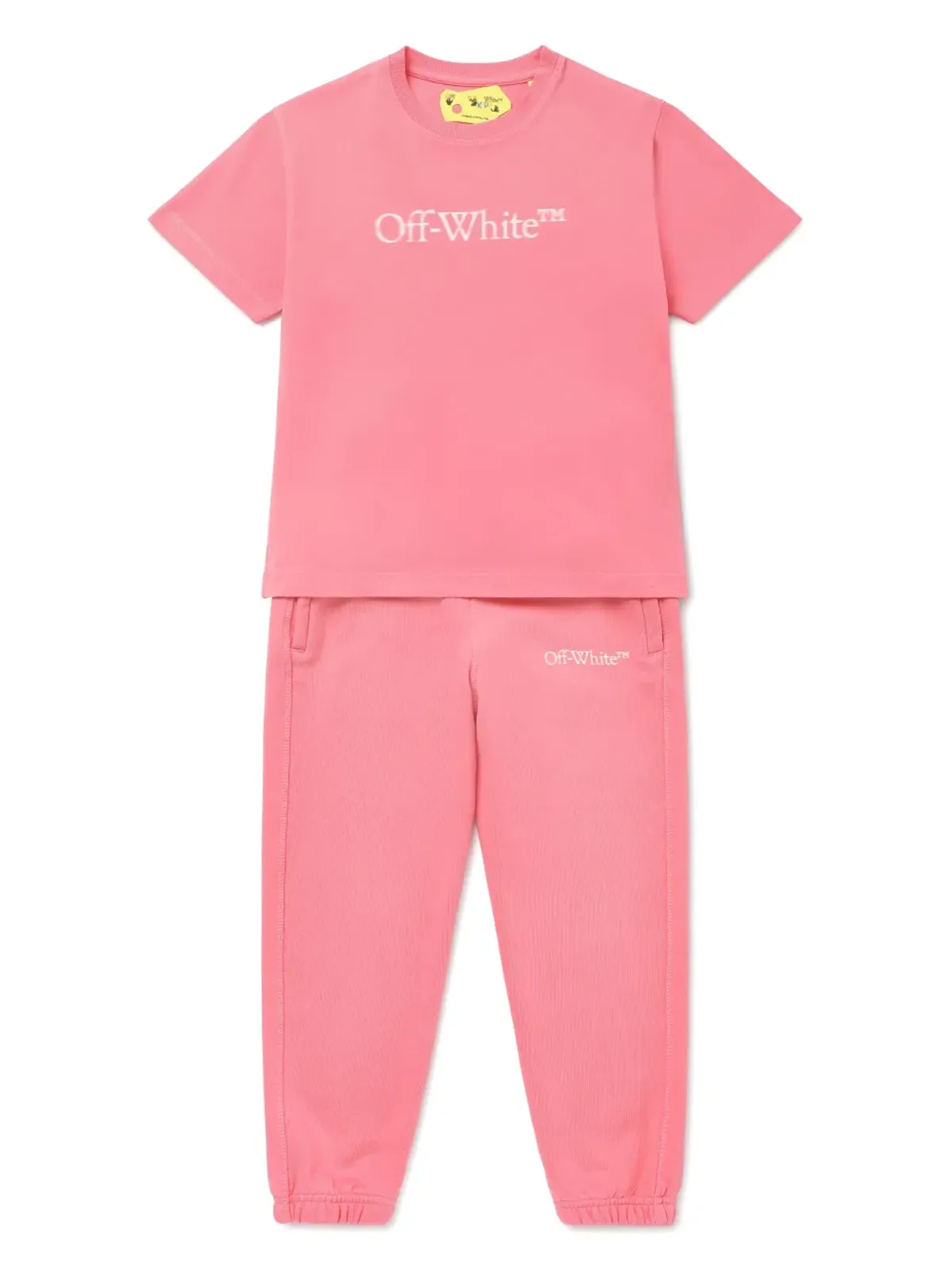 Off-White Kids Bookish ロゴ コットン トラックパンツ ピンク - 画像4