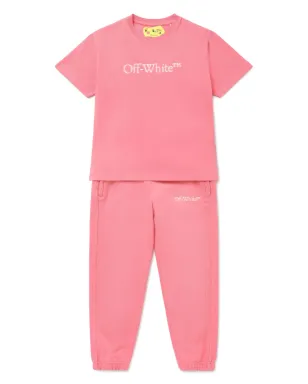 Off-White Kids Bookish ロゴ コットン トラックパンツ ピンク - サムネイル4