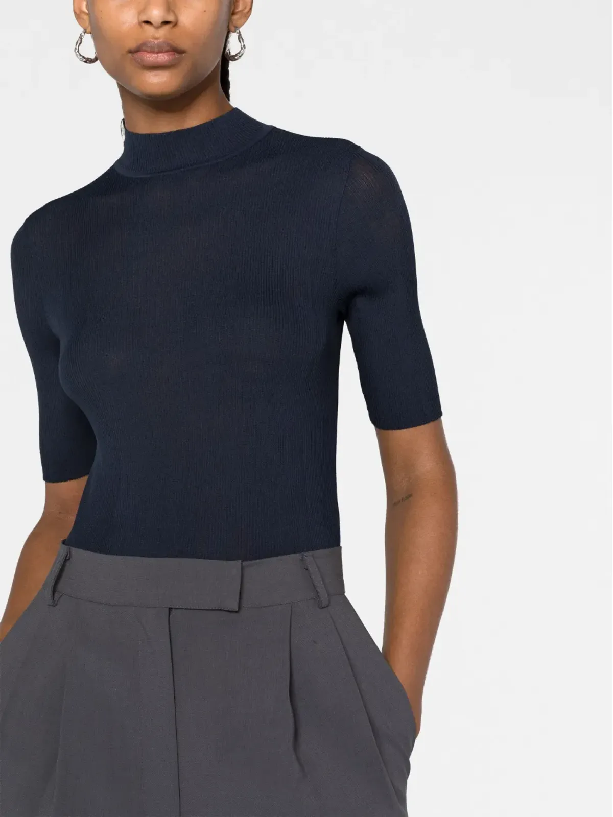 Tory Burch ショートスリーブリブニットトップス - 画像5