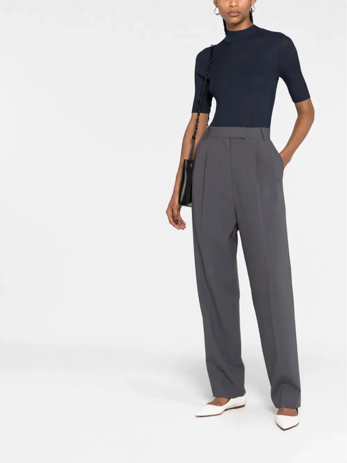 Tory Burch ショートスリーブリブニットトップス - 画像2