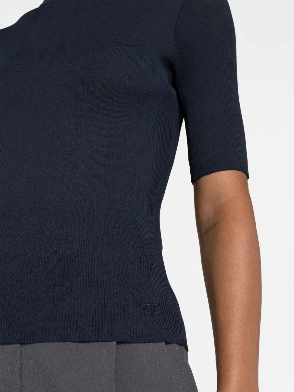 Tory Burch ショートスリーブリブニットトップス - 画像3