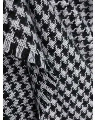 Acne Studios ハウンドトゥース柄フリンジトリム スカーフ - サムネイル3