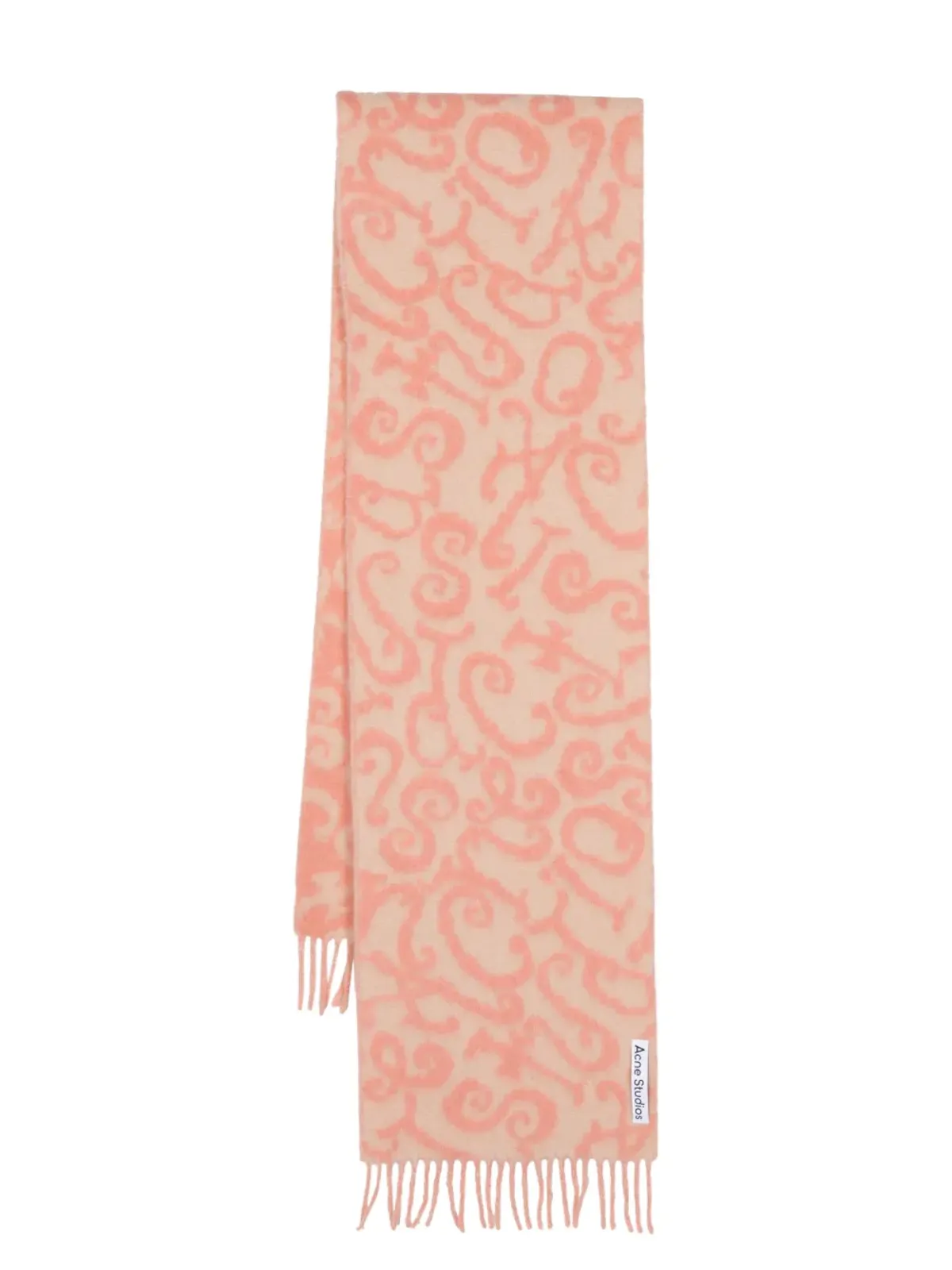 Acne Studios 抽象柄フリンジスカーフ - 画像1