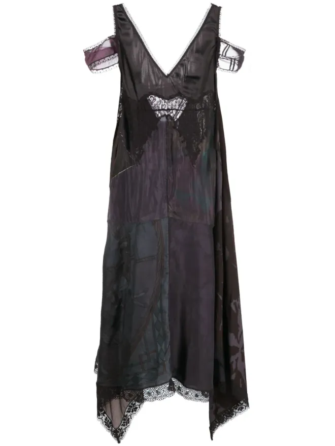 Marine Serre Marine Serre リジェネレーテッド パッチワーク ミディドレス - ブラックの商品画像