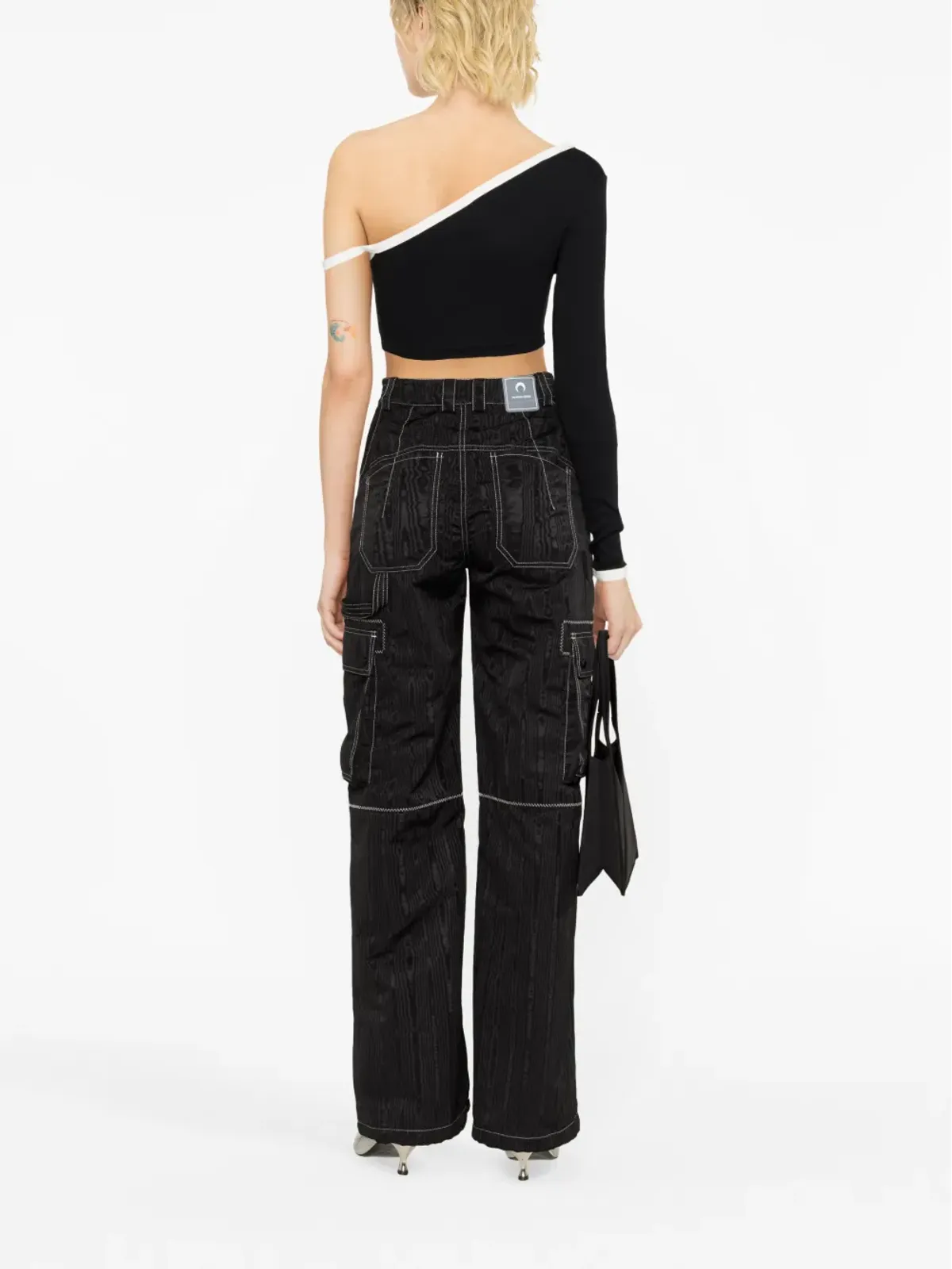 Courrèges ワンショルダー ニット クロップトップ - 画像3